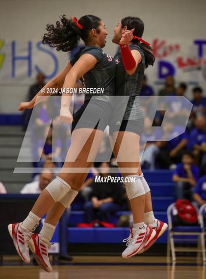 Thumbnail 1 in Pioneer vs. Mission Veterans Memorial (UIL 5A Region IV D2 Area Volleyball) photogallery.