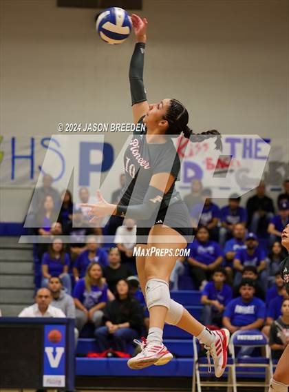 Thumbnail 3 in Pioneer vs. Mission Veterans Memorial (UIL 5A Region IV D2 Area Volleyball) photogallery.