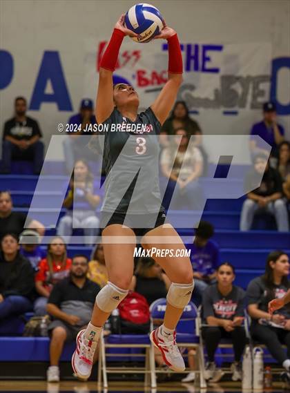 Thumbnail 1 in Pioneer vs. Mission Veterans Memorial (UIL 5A Region IV D2 Area Volleyball) photogallery.
