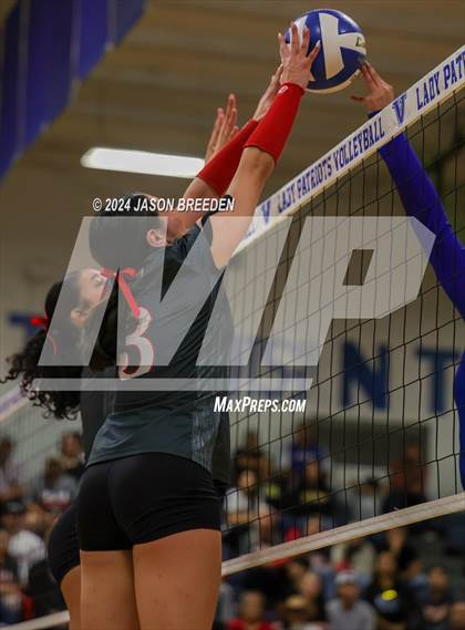Thumbnail 1 in Pioneer vs. Mission Veterans Memorial (UIL 5A Region IV D2 Area Volleyball) photogallery.