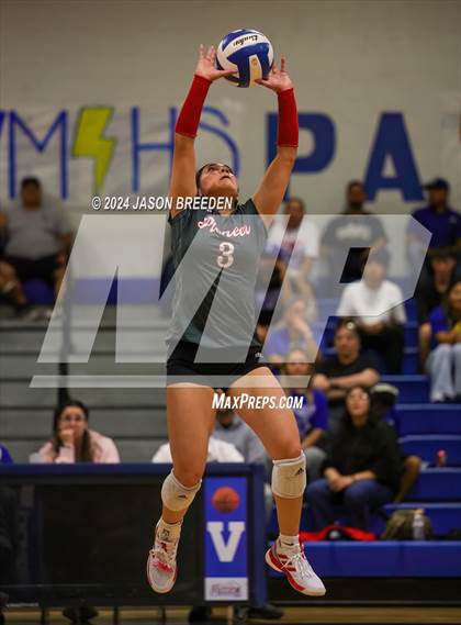 Thumbnail 3 in Pioneer vs. Mission Veterans Memorial (UIL 5A Region IV D2 Area Volleyball) photogallery.