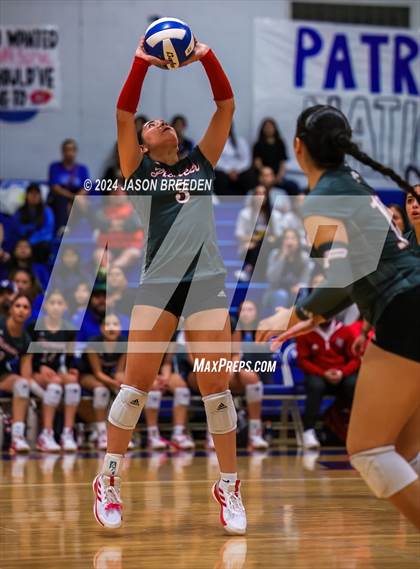 Thumbnail 1 in Pioneer vs. Mission Veterans Memorial (UIL 5A Region IV D2 Area Volleyball) photogallery.