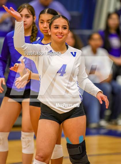 Thumbnail 1 in Pioneer vs. Mission Veterans Memorial (UIL 5A Region IV D2 Area Volleyball) photogallery.