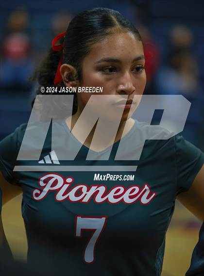 Thumbnail 2 in Pioneer vs. Mission Veterans Memorial (UIL 5A Region IV D2 Area Volleyball) photogallery.