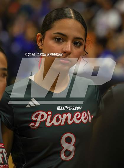 Thumbnail 2 in Pioneer vs. Mission Veterans Memorial (UIL 5A Region IV D2 Area Volleyball) photogallery.