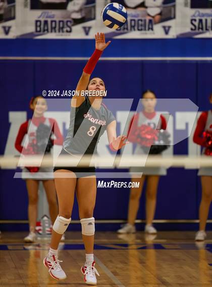 Thumbnail 2 in Pioneer vs. Mission Veterans Memorial (UIL 5A Region IV D2 Area Volleyball) photogallery.