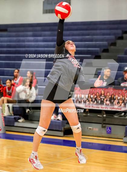 Thumbnail 1 in Pioneer vs. Mission Veterans Memorial (UIL 5A Region IV D2 Area Volleyball) photogallery.