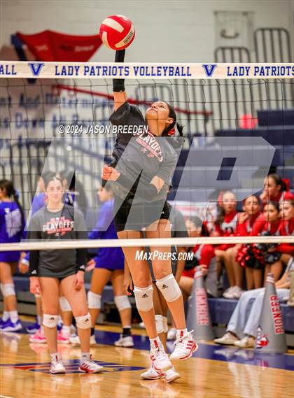 Thumbnail 3 in Pioneer vs. Mission Veterans Memorial (UIL 5A Region IV D2 Area Volleyball) photogallery.