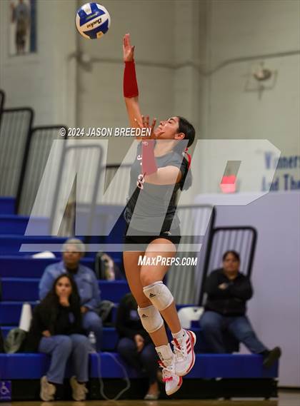 Thumbnail 2 in Pioneer vs. Mission Veterans Memorial (UIL 5A Region IV D2 Area Volleyball) photogallery.