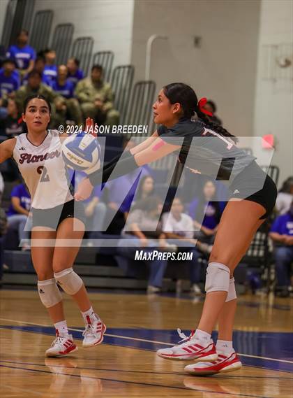 Thumbnail 3 in Pioneer vs. Mission Veterans Memorial (UIL 5A Region IV D2 Area Volleyball) photogallery.