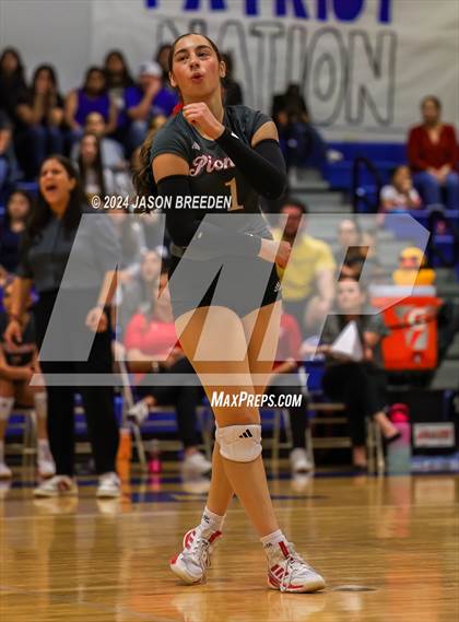 Thumbnail 1 in Pioneer vs. Mission Veterans Memorial (UIL 5A Region IV D2 Area Volleyball) photogallery.