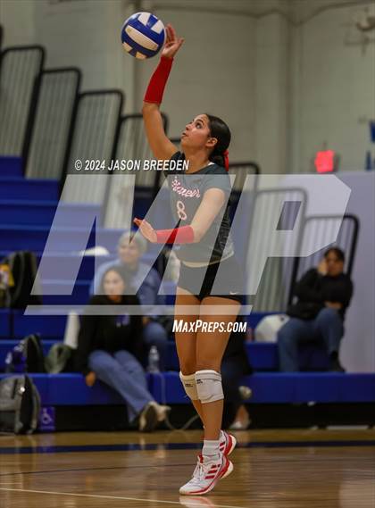Thumbnail 2 in Pioneer vs. Mission Veterans Memorial (UIL 5A Region IV D2 Area Volleyball) photogallery.