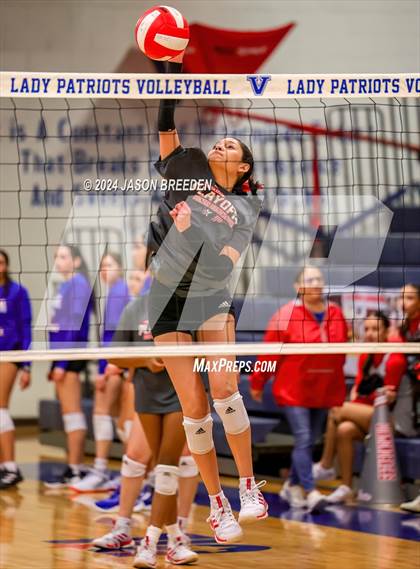 Thumbnail 2 in Pioneer vs. Mission Veterans Memorial (UIL 5A Region IV D2 Area Volleyball) photogallery.