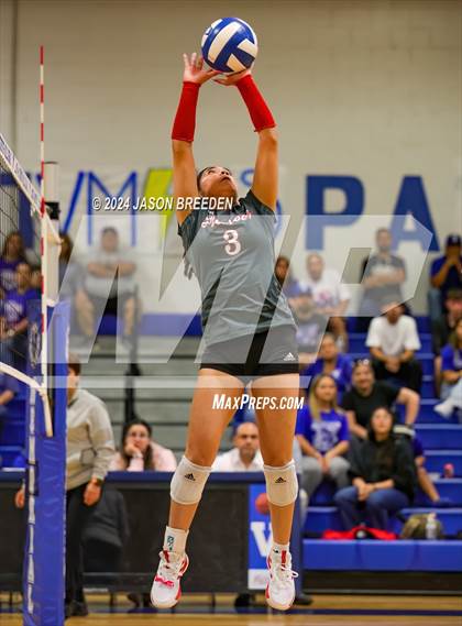 Thumbnail 2 in Pioneer vs. Mission Veterans Memorial (UIL 5A Region IV D2 Area Volleyball) photogallery.