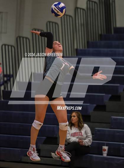 Thumbnail 2 in Pioneer vs. Mission Veterans Memorial (UIL 5A Region IV D2 Area Volleyball) photogallery.