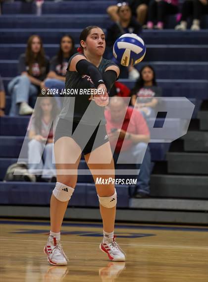Thumbnail 3 in Pioneer vs. Mission Veterans Memorial (UIL 5A Region IV D2 Area Volleyball) photogallery.