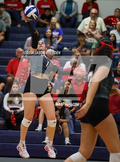 Thumbnail 3 in Pioneer vs. Mission Veterans Memorial (UIL 5A Region IV D2 Area Volleyball) photogallery.