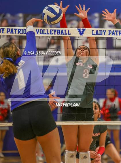 Thumbnail 1 in Pioneer vs. Mission Veterans Memorial (UIL 5A Region IV D2 Area Volleyball) photogallery.