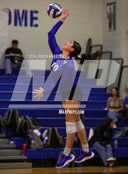 Thumbnail 2 in Pioneer vs. Mission Veterans Memorial (UIL 5A Region IV D2 Area Volleyball) photogallery.