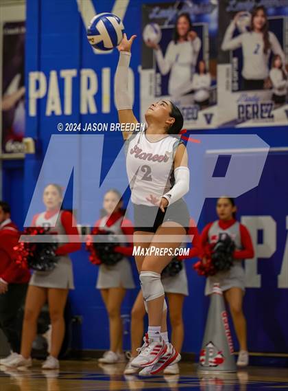 Thumbnail 2 in Pioneer vs. Mission Veterans Memorial (UIL 5A Region IV D2 Area Volleyball) photogallery.