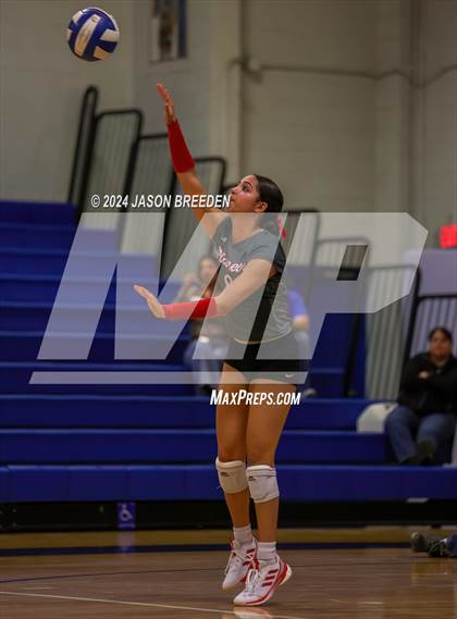 Thumbnail 3 in Pioneer vs. Mission Veterans Memorial (UIL 5A Region IV D2 Area Volleyball) photogallery.