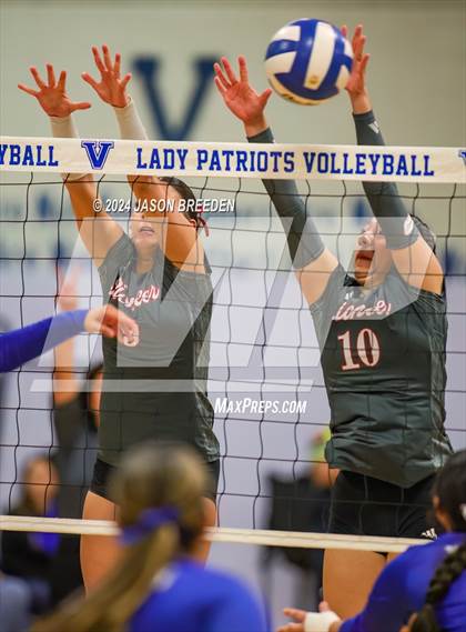 Thumbnail 2 in Pioneer vs. Mission Veterans Memorial (UIL 5A Region IV D2 Area Volleyball) photogallery.