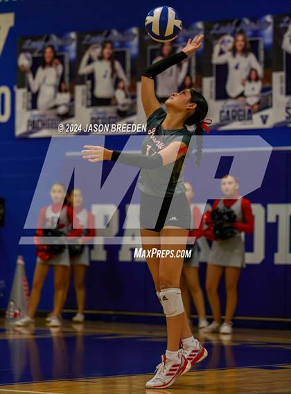 Thumbnail 3 in Pioneer vs. Mission Veterans Memorial (UIL 5A Region IV D2 Area Volleyball) photogallery.