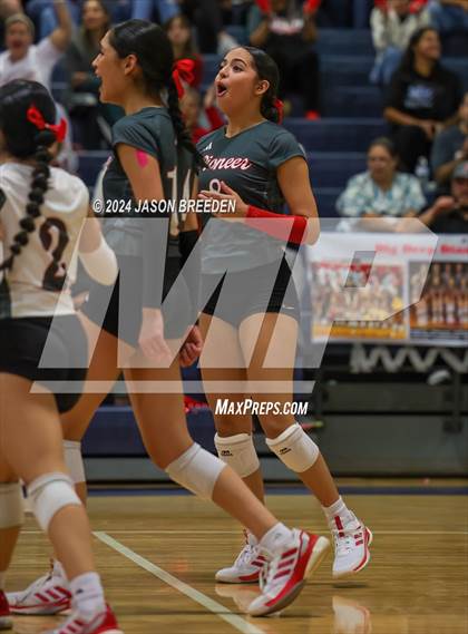 Thumbnail 3 in Pioneer vs. Mission Veterans Memorial (UIL 5A Region IV D2 Area Volleyball) photogallery.
