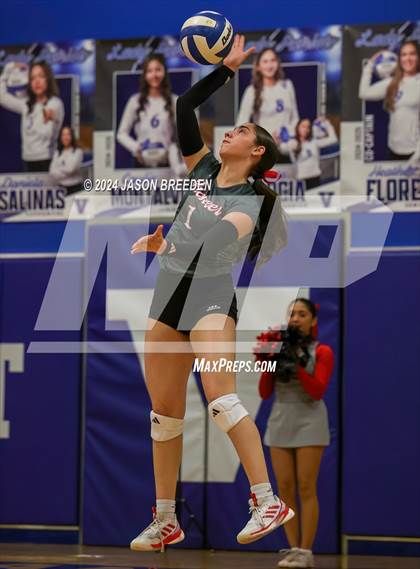 Thumbnail 3 in Pioneer vs. Mission Veterans Memorial (UIL 5A Region IV D2 Area Volleyball) photogallery.