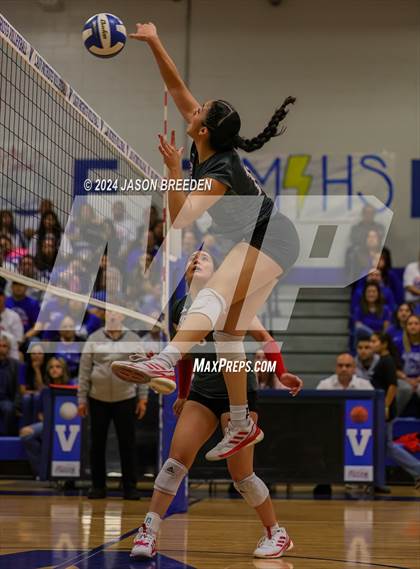 Thumbnail 1 in Pioneer vs. Mission Veterans Memorial (UIL 5A Region IV D2 Area Volleyball) photogallery.