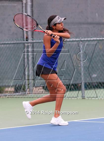 Thumbnail 2 in Saint Francis vs Rocklin (CIF NorCal  Regional Girls Tennis Championships) photogallery.