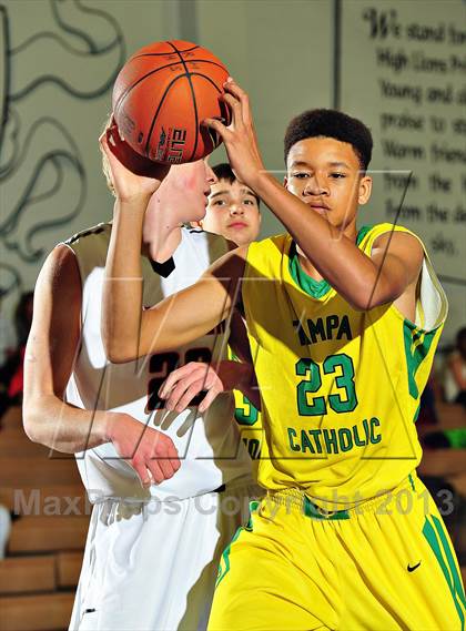 Thumbnail 1 in American Fork vs. Tampa Catholic (MaxPreps Holiday Classic) photogallery.