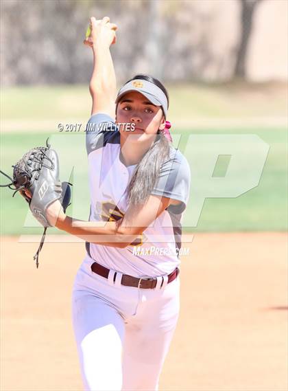 Thumbnail 1 in Combs vs. Salpointe Catholic (Chandler Prep Softball Classic)  photogallery.