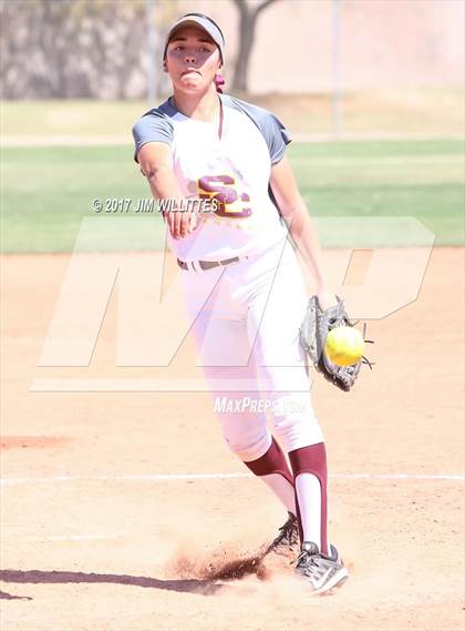 Thumbnail 3 in Combs vs. Salpointe Catholic (Chandler Prep Softball Classic)  photogallery.