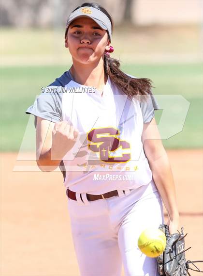 Thumbnail 1 in Combs vs. Salpointe Catholic (Chandler Prep Softball Classic)  photogallery.