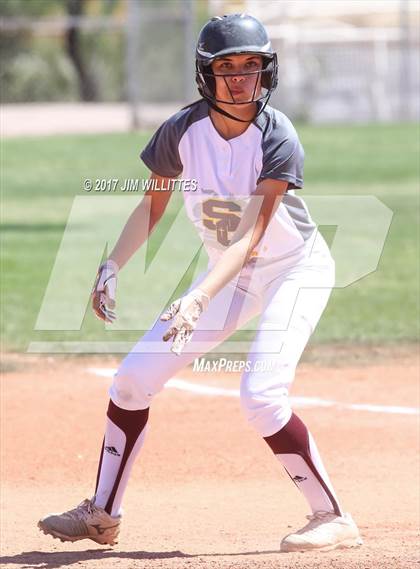 Thumbnail 2 in Combs vs. Salpointe Catholic (Chandler Prep Softball Classic)  photogallery.