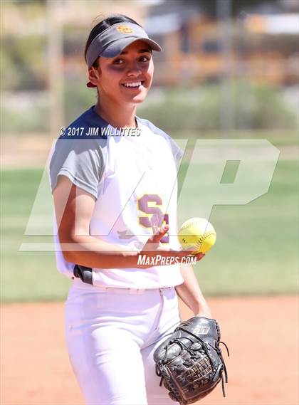 Thumbnail 1 in Combs vs. Salpointe Catholic (Chandler Prep Softball Classic)  photogallery.