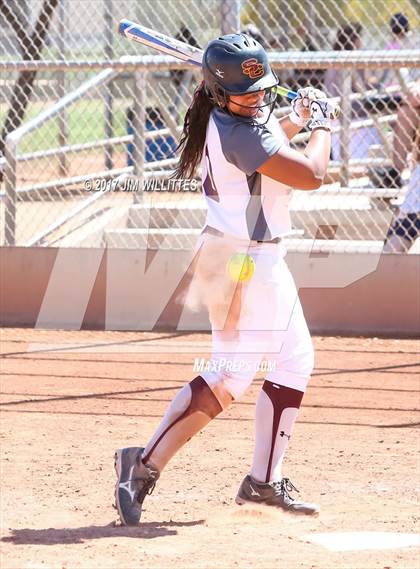 Thumbnail 1 in Combs vs. Salpointe Catholic (Chandler Prep Softball Classic)  photogallery.