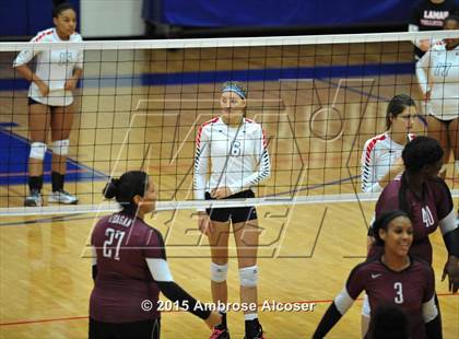 Thumbnail 2 in Reagan vs Lamar (34th Annual Houston ISD Varsity Volleyball Tournament) photogallery.