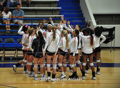 Thumbnail 2 in Reagan vs Lamar (34th Annual Houston ISD Varsity Volleyball Tournament) photogallery.