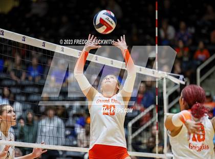 Thumbnail 3 in Grand Oaks vs. Cinco Ranch (UIL 6A Volleyball Final) photogallery.