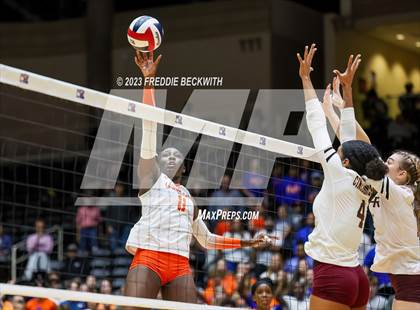 Thumbnail 3 in Grand Oaks vs. Cinco Ranch (UIL 6A Volleyball Final) photogallery.
