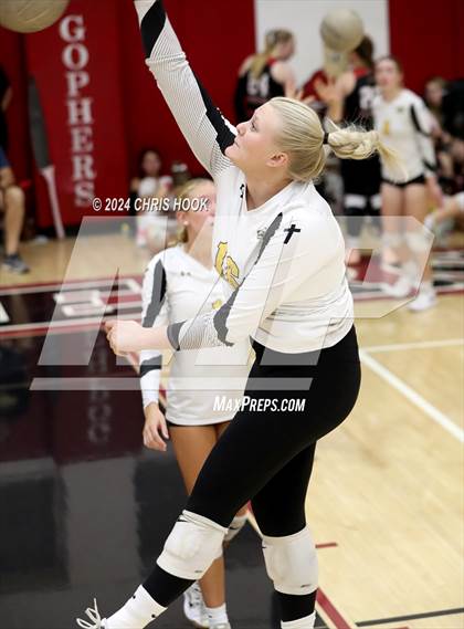 Thumbnail 2 in Safford vs Arizona Lutheran Academy (The Florence VB Invitational) photogallery.