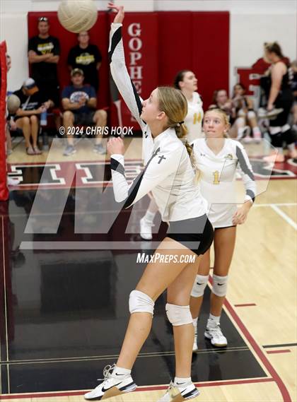 Thumbnail 3 in Safford vs Arizona Lutheran Academy (The Florence VB Invitational) photogallery.