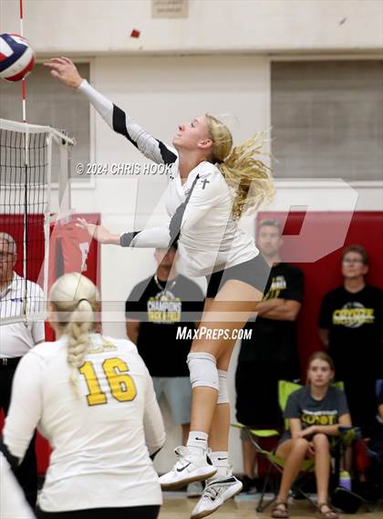 Thumbnail 2 in Safford vs Arizona Lutheran Academy (The Florence VB Invitational) photogallery.