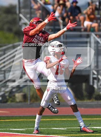 Thumbnail 1 in Cardinal Newman @ Montgomery (scrimmage) photogallery.