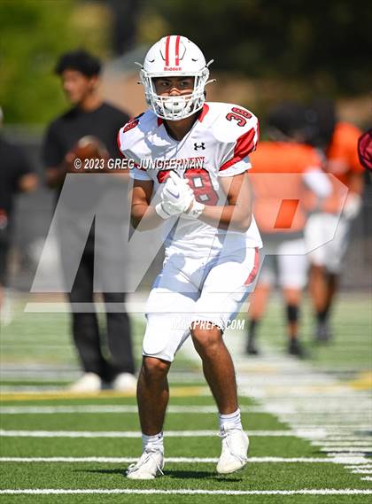 Thumbnail 1 in Cardinal Newman @ Montgomery (scrimmage) photogallery.