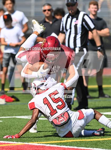 Thumbnail 3 in Cardinal Newman @ Montgomery (scrimmage) photogallery.