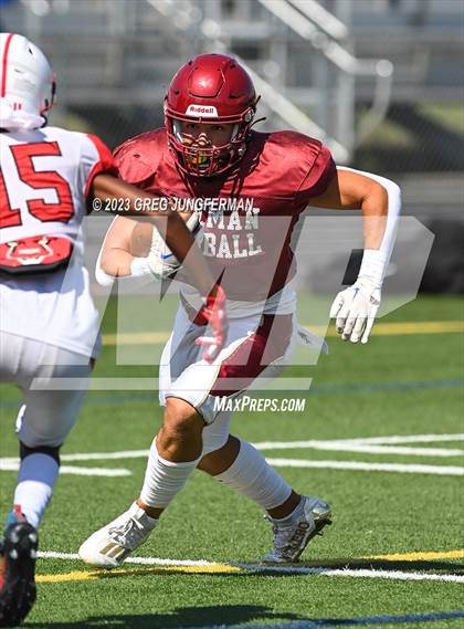 Thumbnail 1 in Cardinal Newman @ Montgomery (scrimmage) photogallery.