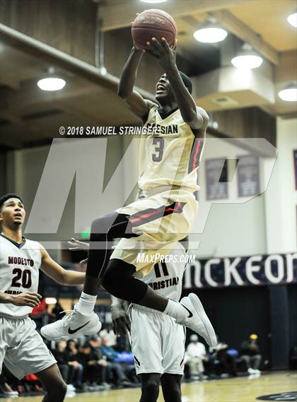 Thumbnail 1 in Modesto Christian vs. Salesian College Preparatory (MaxPreps MLK Classic) photogallery.